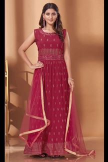 Picture of Flamboyant Rani Pink Colored Designer Gown