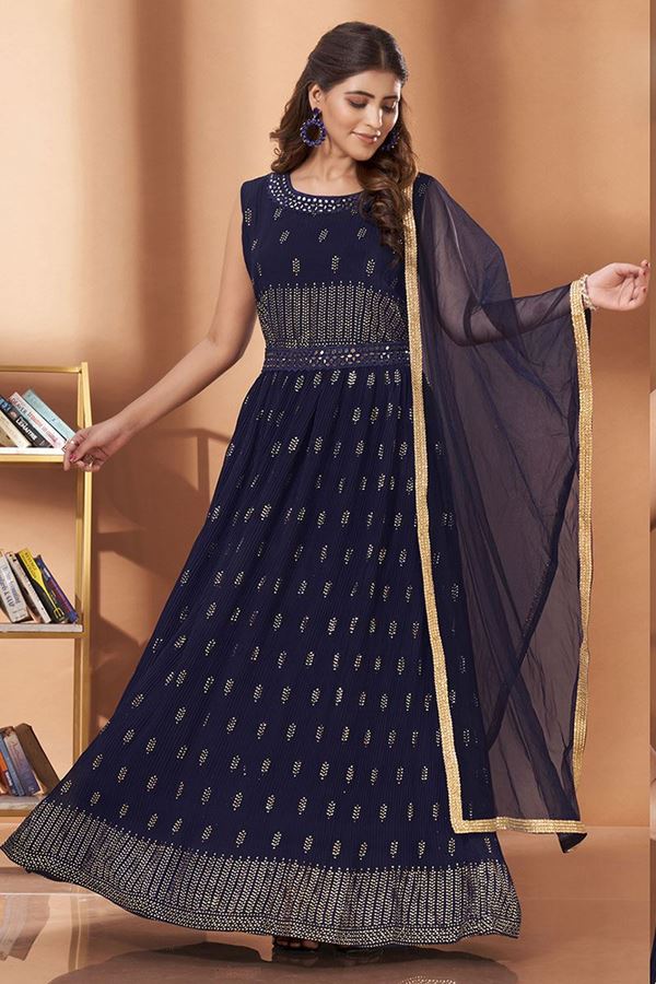 Picture of Outstanding Blue Colored Designer Gown