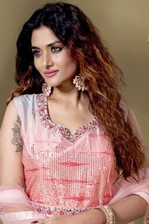 Picture of Bollywood Pink Colored Designer Gown