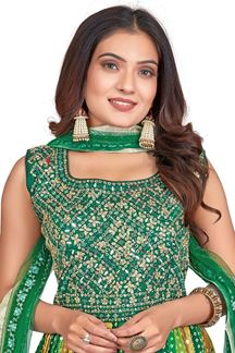 Picture of Striking Green Colored Designer Gown