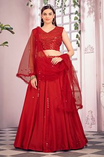 Picture of Gorgeous Red Colored Designer Lehenga Choli