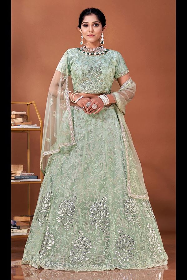 Picture of Irresistible Pista Green Colored Designer Lehenga Choli