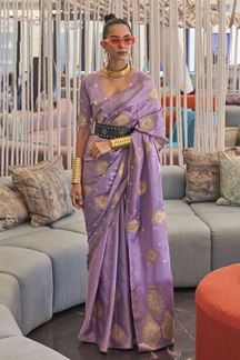 Picture of Amazing Purple Colored Designer Saree