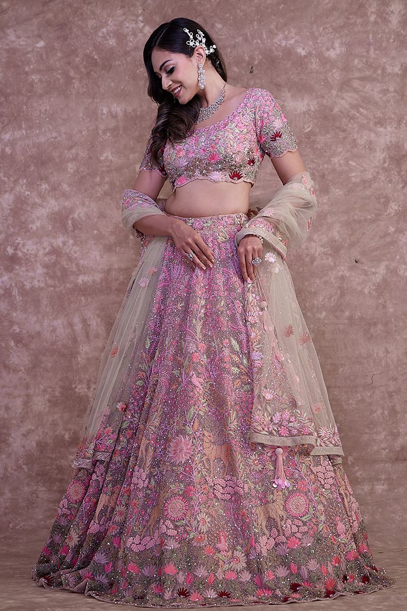 Buy Pink Wedding Designer Lehenga Choli : 263792 - Gown