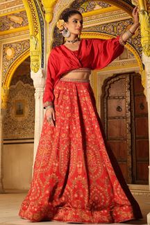 Picture of Divine Red Colored Designer Lehenga Choli