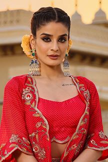 Picture of Glamorous Red and Yellow Colored Designer Lehenga Choli