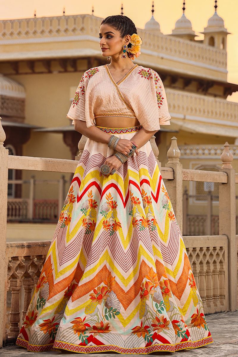 Charming Multi-Colored Designer Lehenga Choli, Shop wedding