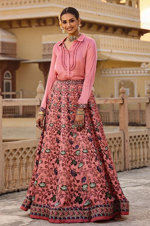Picture of Marvelous Pink Colored Designer Lehenga Choli