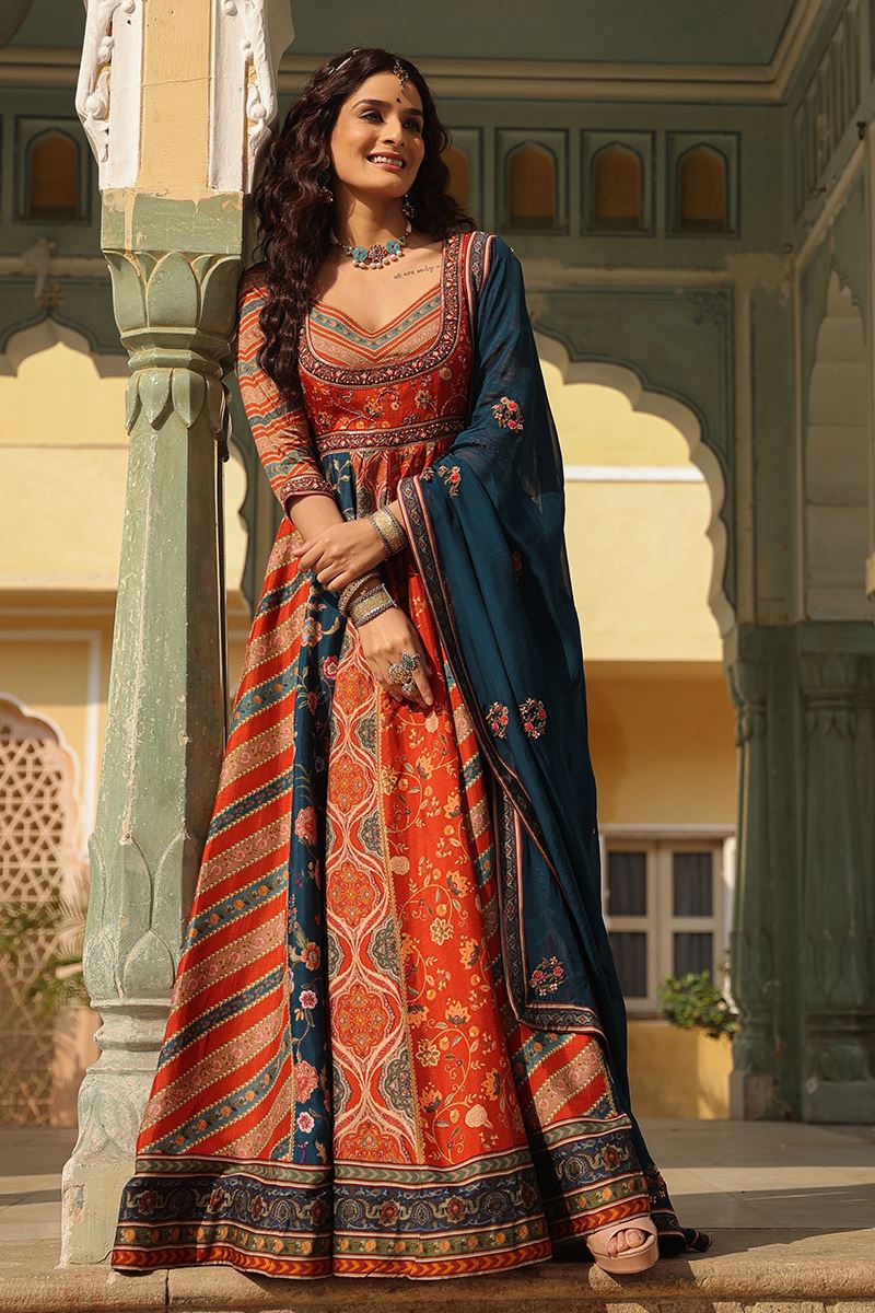 Designer Partywear Heavy Faux Georgette Suit Palazzo And Dupatta Set Mirror  Hand Work And Fancy Sleeve - Urban Libaas