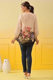 Picture of Dazzling Light Peach Colored Designer Short Top