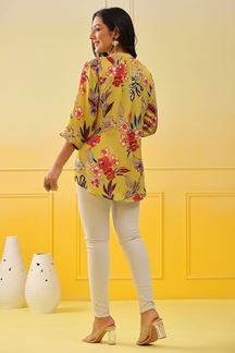 Picture of Mesmerizing Yellow Colored Designer Short Top