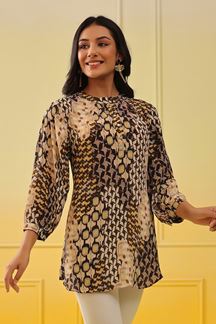 Picture of Attractive Light Brown Colored Designer Short Top