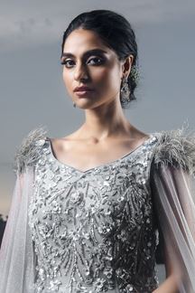 Picture of Glorious Grey Colored Designer Gown