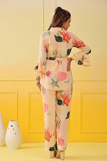 Picture of Exquisite Cream Colored Designer Co-ord Set Suit