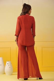 Picture of Marvelous Orange Colored Designer Co-ord Set Suit