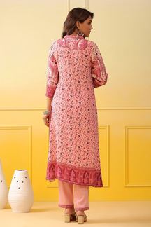 Picture of Marvelous Baby Pink Colored Designer Kurti with Pant