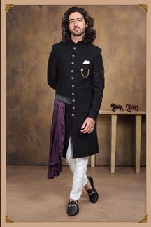 Picture of Delightful Black Colored Designer Sherwani