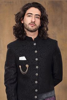 Picture of Delightful Black Colored Designer Sherwani