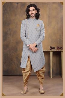 Picture of Appealing Grey Colored Designer Sherwani