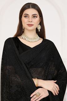 Picture of Artistic Black Colored Designer Saree