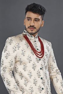 Picture of Impressive White Colored Designer Sherwani