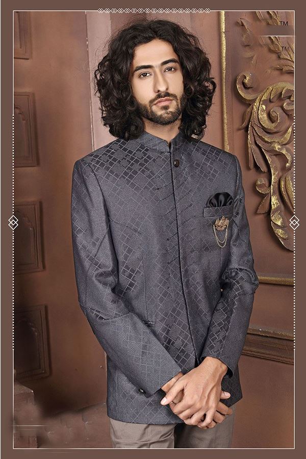 Picture of Majestic Grey Colored Designer Jodhpuri