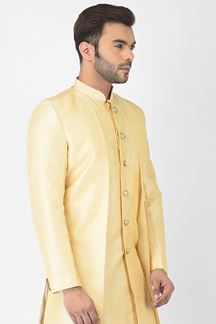 Picture of Appealing Cream Colored Designer Indo-Western Sherwani