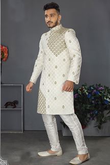 Picture of Amazing White Colored Designer Sherwani