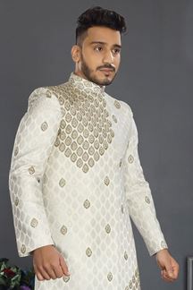 Picture of Amazing White Colored Designer Sherwani