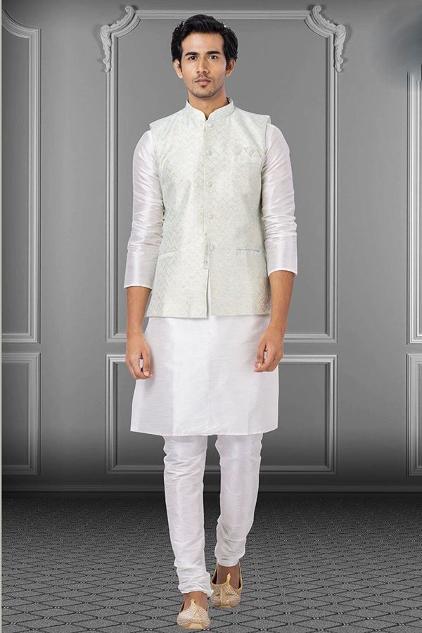 Picture of Elegant White Colored Designer Kurta Set