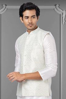 Picture of Elegant White Colored Designer Kurta Set