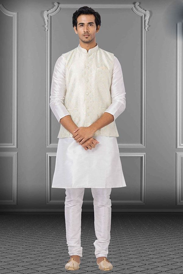 Picture of Magnificent White Colored Designer Kurta Set