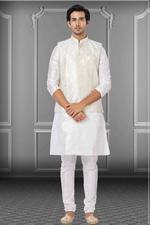 Picture of Majestic White Colored Designer Kurta Set