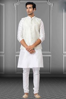 Picture of Exuberant White Colored Designer Kurta Set