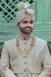 Picture of Charming Cream Colored Designer Sherwani