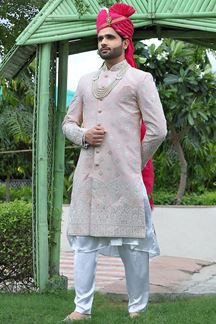 Picture of Vibrant Rust Colored Designer Sherwani