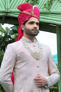 Picture of Vibrant Rust Colored Designer Sherwani