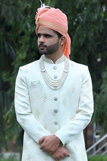 Picture of Exquisite Off-White Colored Designer Sherwani