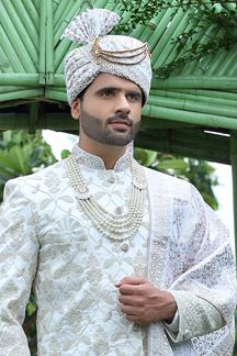 Picture of Classy Off-White Colored Designer Sherwani