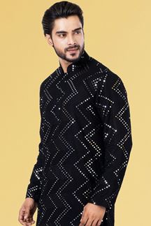 Picture of Awesome Black Colored Designer Kurta Set