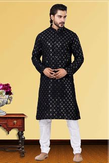 Picture of Charming Black Colored Designer Kurta Set