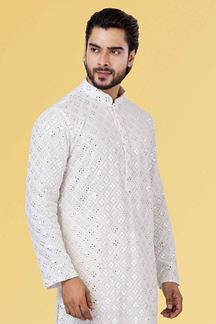 Picture of Exuberant White Colored Designer Kurta Set