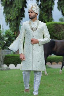 Picture of Charismatic Pista Green Colored Designer Sherwani