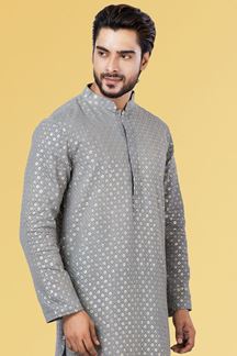 Picture of Classy Grey Colored Designer Kurta Set