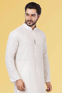 Picture of Majestic White Colored Designer Kurta Set