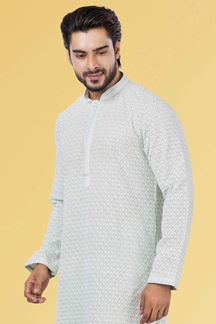 Picture of Dashing Sea Green Colored Designer Kurta Set