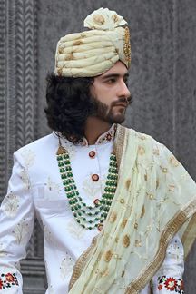 Picture of Exquisite White Colored Designer Sherwani