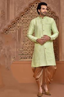 Picture of Majestic Pista Green Colored Designer Sherwani