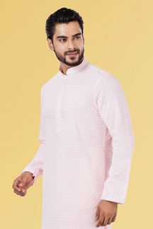 Picture of Captivating Light Pink Colored Designer Kurta Set