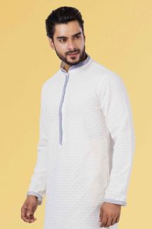 Picture of Spectacular Off-White Colored Designer Kurta Set